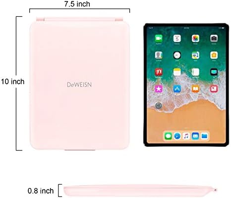 deweisn Folding Lighted Makeup Mirror with 72 LEDs 3 Colors Light Modes USB Rechargable 1800mA Batteries Portable Ultra Thin Compact Vanity Mirror