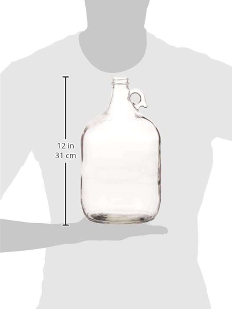 1 Gallon Glass Jug | 128 oz Clear Container Without Stopper or Cap | Reusable Glass Water Jug for juice, oils, syrups and liquid detergent, with a sturdy handle for storage | Laundry container