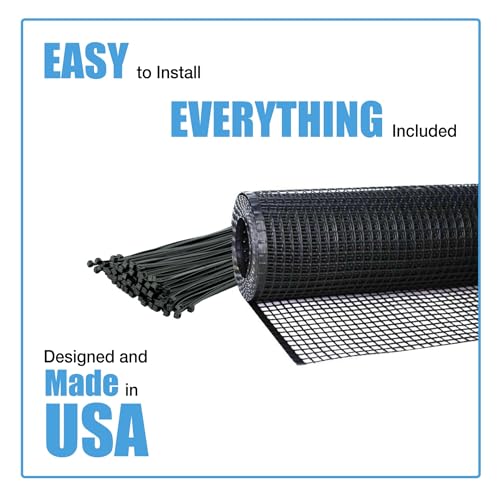 KidKusion Heavy Duty Deck Guard, Black - 10' L x 3' H | Made in USA, Indoor/Outdoor Balcony and Stairway Deck Rail Safety Net, Child Safety