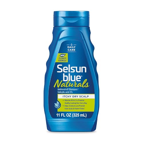 Selsun Blue Naturals Itchy Dry Scalp Antidandruff Shampoo, Extra-Hydrating Formula With Vitamins B3 and E, 11 fl. oz.