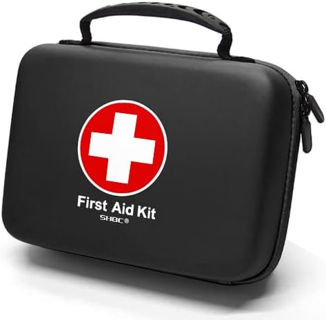Compact First Aid Kit (228pcs) Designed for Family Emergency Care. Waterproof EVA Case and Bag is Ideal for The Car, Home, Boat, School, Camping, Hiking, Office, Sports. Protect Your Loved Ones. Red