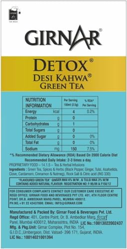 Girnar Detox Green Tea, (36 Teabags)