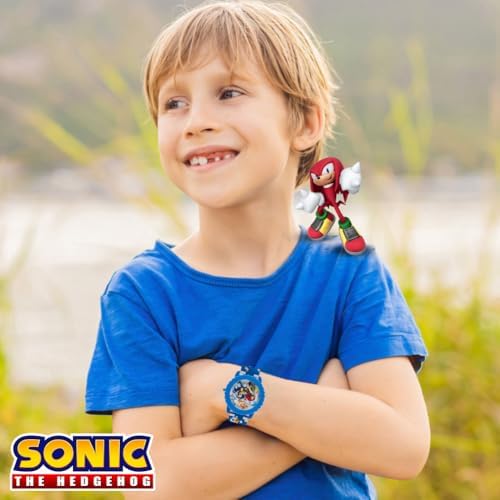 Sonic The Hedgehog Kids Digital Watch – Flashing LED Light-Up Display, Easy-to-Read Time, Adjustable Strap