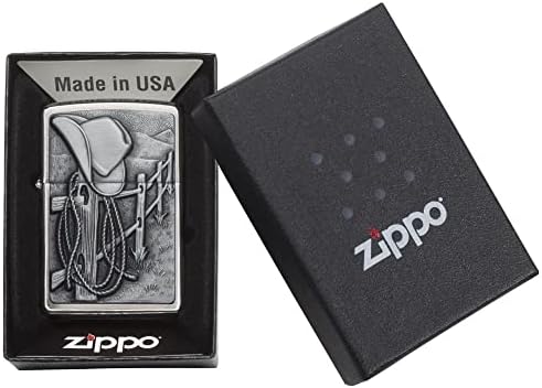 Zippo Lighter-Personalized Custom Message Engraved on Backside Cowboy Hat and Rope Westerns Windproof Lighter Resting Cowboy 24879