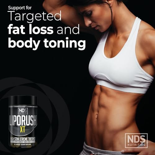 NDS Nutrition LIPORUSH XT Super Concentrated Thermogenic - 60 Capsules | Super Concentrated Thermogenic, L-Carnitine, Teacrine, Maximum Energy