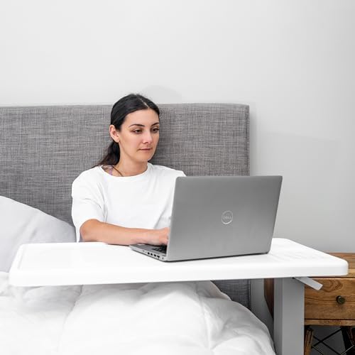 Carex Rolling Overbed Table, Hospital Bed Table, Laptop Tables for Recliner, Bed, Bedside and Sofa, Computer Tables, Hospital Tray