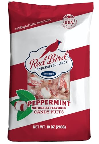 Red Bird Soft Peppermint Candy Mint Puffs, Individually Wrapped, 46 oz bag | Top 9 Allergen Free