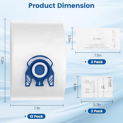 20 Pack 3D Airclean GN Vacuum Bags For Miele Classic C1 & Complete C1