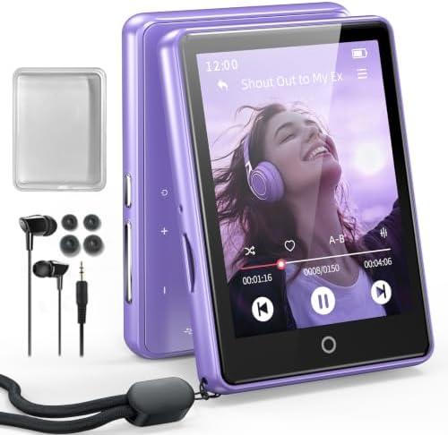 32GB MP3 Player with Bluetooth 5.3 Auto Reconnect, Zinc Alloy Frame | Built-in Speaker & White Noise, 2.8" Touchscreen, 48H Battery, Resume Playback