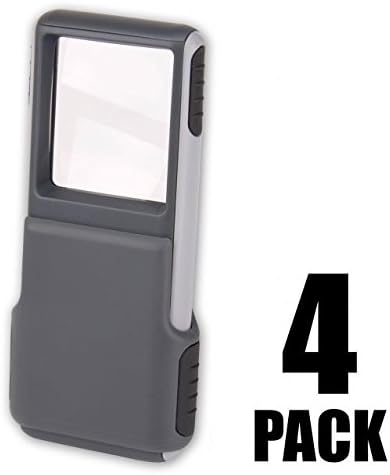 Carson MiniBrite 3x Power LED Lighted Slide Out Magnifier with Protective Sleeve (PO-25), gray