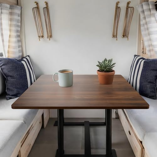 Universal Table Top 36 x 36 inches Squre Pack of 2, Reversible Melamine Countertop Only, Home or Commercial Indoor Use, Dark Walnut