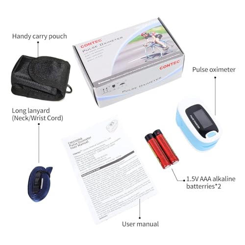 CONTEC CMS50NA Pulse Oximeter SpO2 and PR Value Waveform Blood Oxygen Neck/Wrist Corda