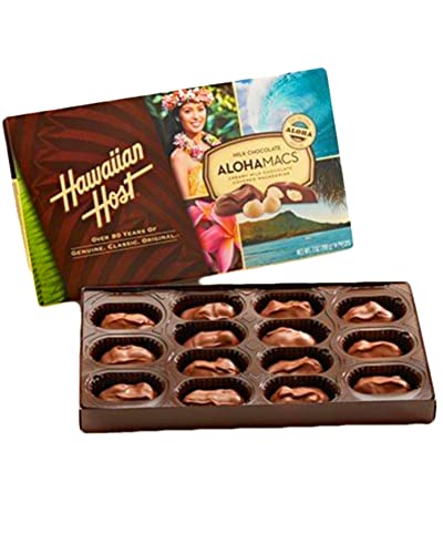 Hawaiian Host Aloha Macs Milk Chocolate Macadamia Nuts (6 ounce box, 12 pieces) (1 Box)