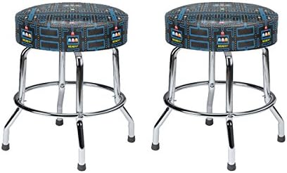 19" Pac Man Arcade Game Cocktail Table Swivel Bar Stools - Set of Two