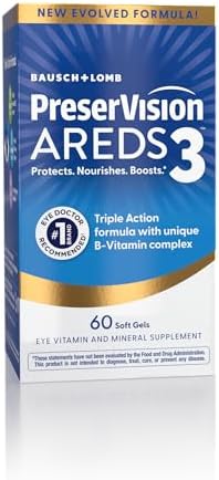 PreserVision AREDS 2 Eye Vitamins, #1 Eye Doctor Recommended Brand, Lutein and Zeaxanthin Supplement with Vitamin C, Vitamin E, Zinc, and Copper, 60 Softgels (Minigels)