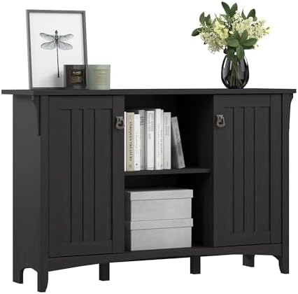 Bush Home Salinas Accent Storage Cabinet with Doors in Vintage Black