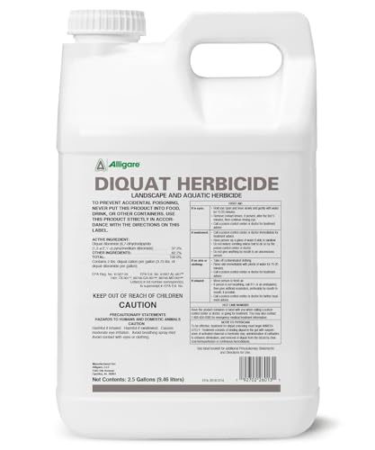 Alligare Diquat Herbicide to Control Bluegrass, Duckweed, Hydrilla & More - Glyphosate Alternative, Fast-Acting Non-Selective Liquid Weed Killer for Aquatic & Landscape Use - 2.5 Gallon