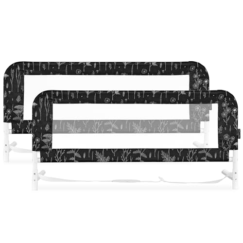 Dream On Me Lightweight Mesh Security Adjustable Bed Rail Double Pack with Breathable Mesh Fabric in White, 2 Count (Pack of 1)