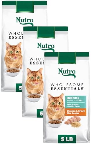Nutro Wholesome Essentials Indoor Adult Dry Cat Food, Chicken & Rice, 14 lb | Real chicken #1 ingredient, natural prebiotic fiber for digestion, Vitamin E & Selenium antioxidants, supports whole body