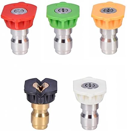Twinkle Star Pressure Washer Nozzle Tips Multiple Degrees, 1/4 INCH (2.5 GPM) | 1/4 Inch Power Washer Nozzle Tips Set, Pressure Washing Tips Set