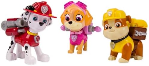 Paw Patrol Action Pack Pups 3pk Figure Set Marshall, Skye, Rubble