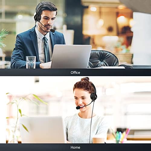 AGPTEK® Hands-Free Call Center Noise Cancelling Corded Headset | with Microphone, Monaural Headset Headphone for Desk Telephone, with 4-Pin RJ9 Crystal Head