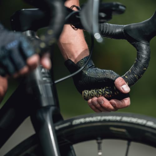 Supacaz Bar Tape - Super Sticky Kush - Star Fade - Gold + Gold Star Plugz - Cycling Handlebar Tape