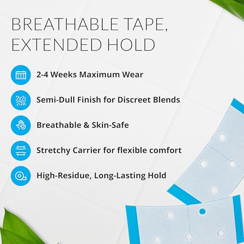 Walker Tape Extenda-Bond Plus Mini Tabs 3/4" x 1 1/2", Breathable Double Sided Wig Tape for Lace Systems, Toupees, and Tape in Hair Extensions Human Hair, Long Wear Hairpiece Tape, 42 Pieces