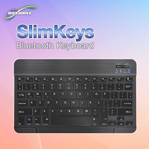 BoxWave Keyboard Compatible with Motorola Bravo MB520 - SlimKeys Bluetooth Keyboard, Portable Thin with Chiclet-Style Keys - Jet Black
