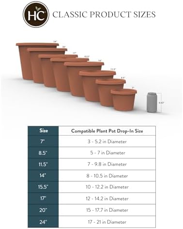 The HC Companies Classic Pot, 10", Clay