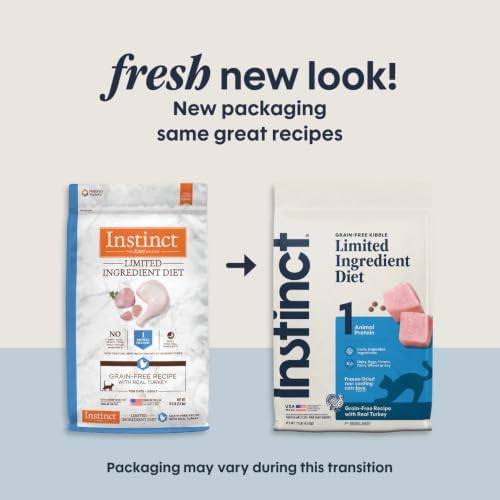 Instinct Limited Ingredient Diet Dry Cat Food, Real Rabbit, 4.5 lb. Bag | Single animal protein and vegetable recipe, raw-coated kibble, farm-raised rabbit, gentle on sensitive stomachs