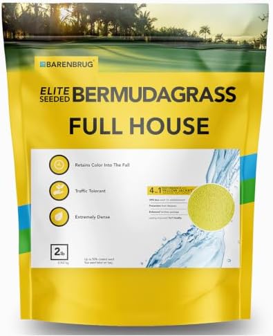 Outsidepride Full House Bermuda Grass Seed Mix - 2 lbs. Premium Warm Season Turf Blend of Traffic & Drought-Tolerant Monaco & Hollywood Bermuda