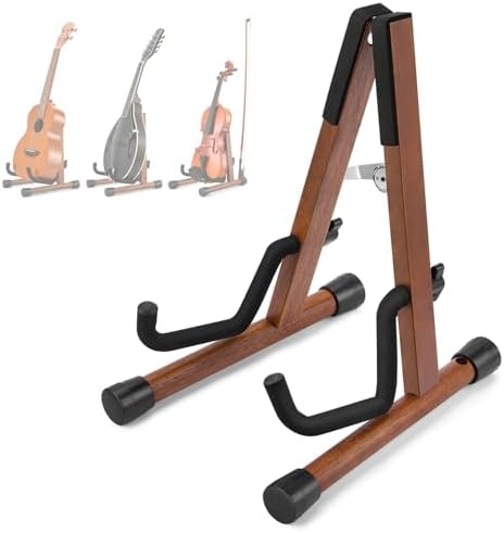Donner Wood Ukulele Stand Mini Guitar Stand for Violin, Hush Guitar, Mandolin, Banjo, Folding Floor Stand A-Frame Holder for Small Musical Instruments