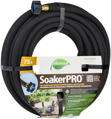 Element SoakerPRO Soaker Hose, 75' Length, 3/8" Diameter, Black