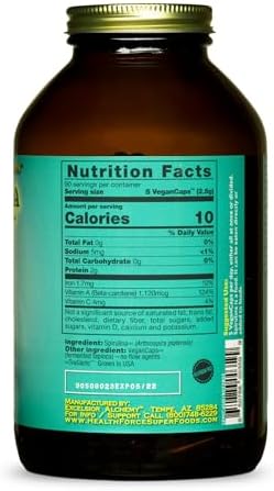 HEALTHFORCE SUPERFOODS Spirulina Manna - Capsules - 450 Vegan Capsules