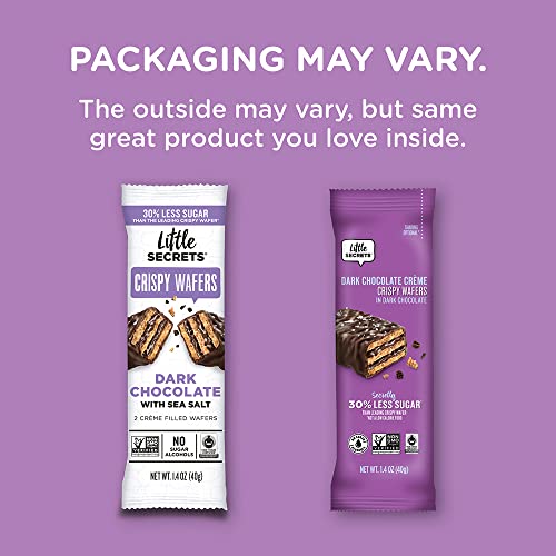 Little Secrets Dark Chocolate Crispy Wafers | 60 Minis | Made in Europe | Nothing Artificial & No Sugar Alcohols | Sustainable Cocoa | 1.4 Ounce