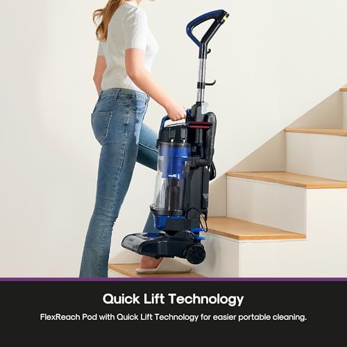 Eureka Lightweight Powerful Upright Vacuum Cleaner for Carpet and Hard Floor, PowerSpeed, New Model,Blue,black/New Model