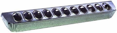 Little Giant® Slide-Top Poultry Ground Feeders | Galvanized Feeding Trough Tray | Durable and Lightweight Chicken Feeder | Made in USA | 12 Inches