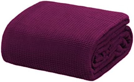 Crover All Season Waffle Premium Thermal Blanket Queen Size 90"x90" Durable Soft Cozy Breathable Weave Design 100% Cotton, Orchid Pink