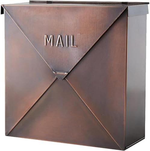 NACH Mailboxes for Outside Wall Mount, 10 x 10 x 4 inch Black Mailbox, Waterproof Mailboxes for Outside - Chicago Style Mail Box