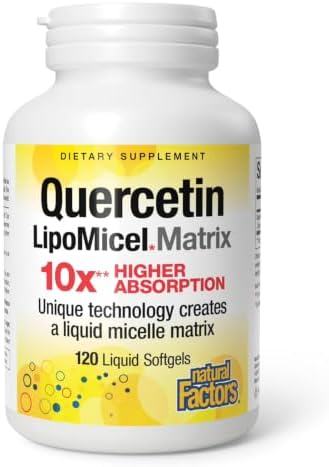 Natural Factors Quercetin LipoMicel Matrix 250 mg, 60 Softgels