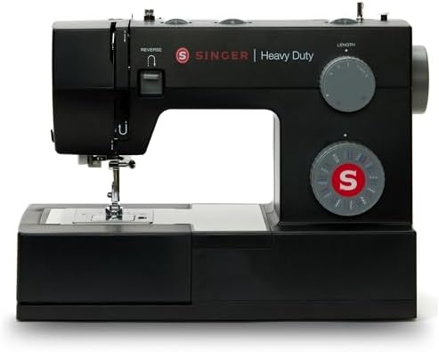 SINGER® 4432 (Grey) High Speed Heavy Duty Sewing Machine + Accessory Kit | 32 stitches deliver 110 applications, 50% more power for thick fabrics, 1100 per minute capacity, 1-step buttonhole design