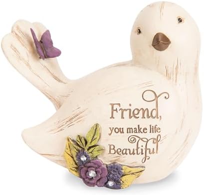 Pavilion Gift Company - Simple Spirits 41104 Decorative Bird Friend Make Life Beautiful Bird Figurine 3.5"