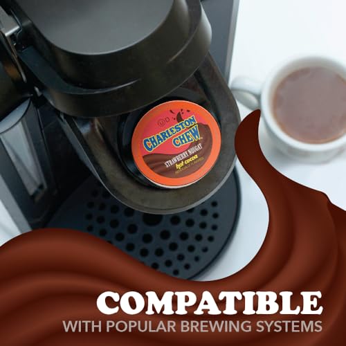 Charleston Chew Strawberry Hot Cocoa Pods, Compatible with Keurig K-Cup Brewers, 12 Count - Sweet Strawberry and Chocolate Nougat Blend