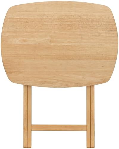 Oversized Hardwood Folding TV Tray Table, 25.5 Inches | Natural, For Dinner, For Eating