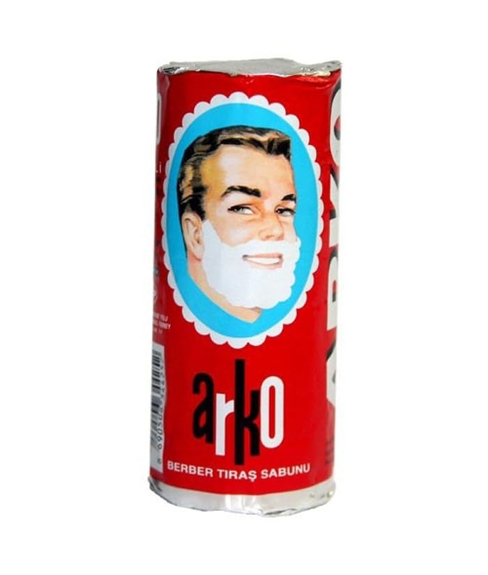 Arko Men Face Shaving Soap Stick, Sensitive skin shave cream, White, ( Pack Of 12 )