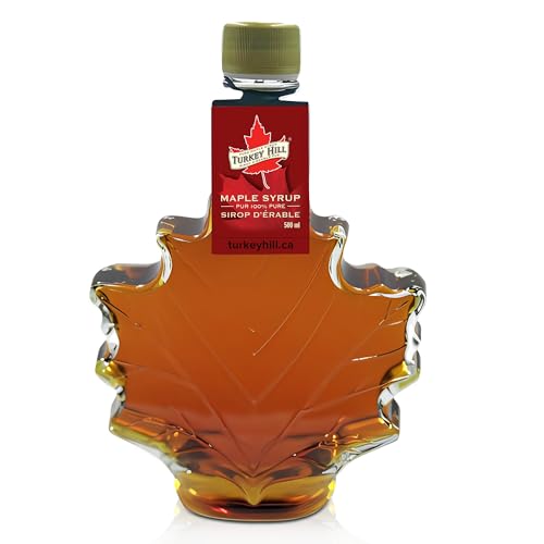Turkey Hill Sugarbush International Gold Medal Winner Grade A Maple Syrup, Canadian Maple Leaf Glass Bottle (25.36 Fl Oz)