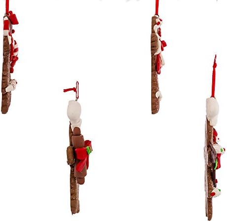 Kurt Adler 4-Inch Claydough Gingerbread Ornament, Set of 4