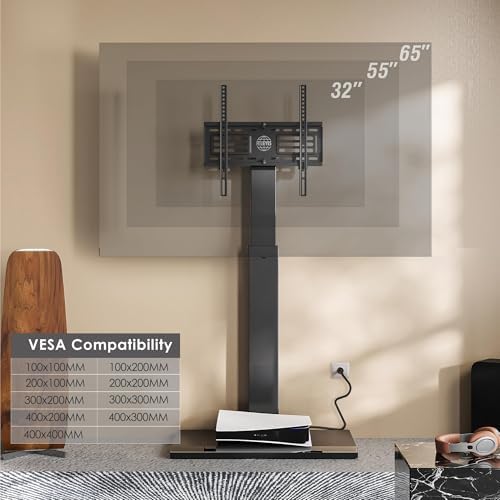 FITUEYES Iron Base Universal Floor TV Stand for 32-65 Inch TVs, Black