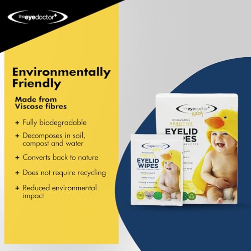 The Eye Doctor Sensitive Baby Eye Wipes x40 - Sterile Baby Eyelid Wipes for Daily Care - Preservative